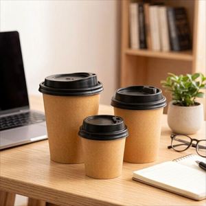 Tendencia Actual: Vasos de Papel Kraft Biodegradables y Ecológicos de Doble Pared con Tapas para Vino, Personalizables con Logotipo, en Tamaños de 8oz, 10oz, 12oz y 16oz - Product Image 4