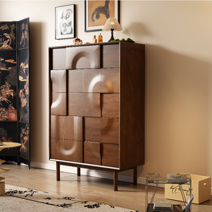 Meuble vintage en bois massif <span class=keywords><strong>de</strong></span> style américain, <span class=keywords><strong>coffre</strong></span> <span class=keywords><strong>de</strong></span> <span class=keywords><strong>rangement</strong></span> pour chambre à coucher <span class=keywords><strong>avec</strong></span> 5 tiroirs Meuble latéral <span class=keywords><strong>de</strong></span> <span class=keywords><strong>canapé</strong></span> <span class=keywords><strong>de</strong></span> salon nordique <span class=keywords><strong>avec</strong></span> <span class=keywords><strong>rangement</strong></span> - Product Image 3