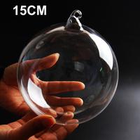 Boules d'anneau en verre transparentes personnalisées Tentures d'arbre de Noël Ornement Globe Boule de verre pour décorations de fête