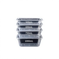 Boîte d'emballage alimentaire rectangulaire jetable à double compartiment, en PP de qualité alimentaire, épaisse et écologique