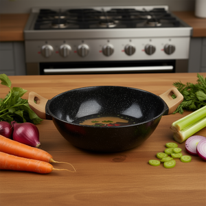 Marmite à soupe et à bouillon moderne en grès, 30 cm de profondeur, avec doubles poignées et revêtement émaillé, conçue pour Honda ESMALTADA - Product Image 2