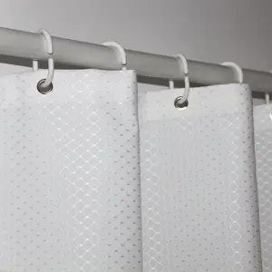 Waffle Fabric Shower Curtain For Bathroom, Water Repellent Modern Waffle Shower Curtain Mildew Resistant/