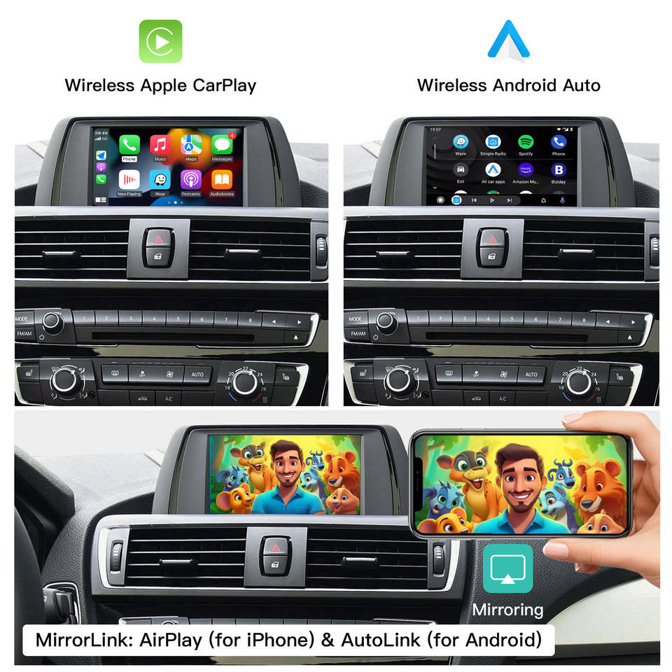 Road Top 8.8 Inch Autoradio – CarPlay/Android Auto/Mirrorlink/GPS, Voor BMW 3/5 Serie Met CCC (E60/E61/E90/E91/E92, 2005-2010), Touchscreen