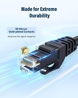 Câble Ethernet Cat 6 16 pieds Haute Vitesse 10 Gbps UTP 24AWG Flexible RJ45 pour Ordinateur Routeur Modem PS4/5 Xbox Gaming Noir