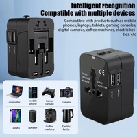 Pengisi Daya Dinding AC Universal 5 Port untuk Pengisian Daya di Seluruh Dunia, Adaptor Steker Listrik Internasional All-in-One untuk Perjalanan