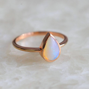 New Arrival 925 Silver Vintage Style <strong>Dainty</strong> <strong>Rings</strong> 14k Gold Pearl Cut Natural Opal Women Gemstone <strong>Ring</strong> - Product Image 3