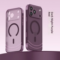 Coque magnétique mate AI Button antichoc avec airbag et finition givrée pour iPhone 17 18 Pro Max, protection de l'objectif de précision, anti-traces de doigts
