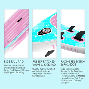 Planche à pagaie gonflable (SUP) - PVC + EVA + Matériel Drop Stitch Garantie 1 an pour la navigation en mer et les eaux offshore - Product Image 5