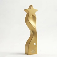 Trofeo de Resina Creativo con Forma de Estrella, Personalizado, de Alta Calidad, en Oro, Plata y Cobre, para Campeones de Competencia, Personal Destacado, Deportes