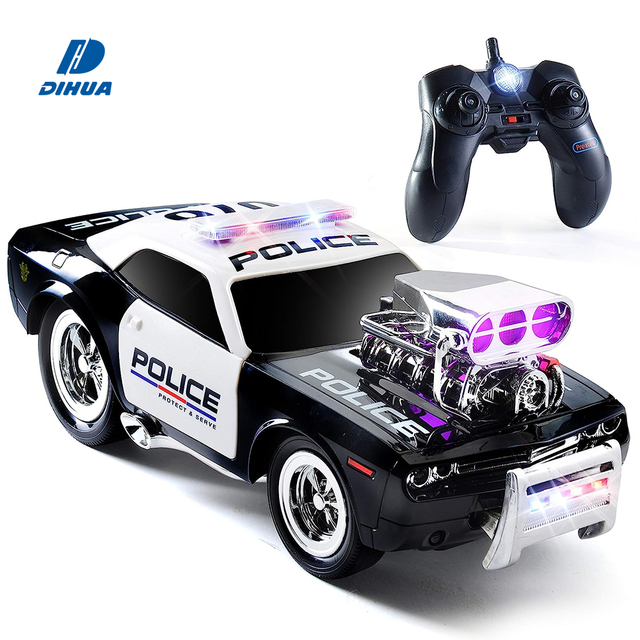 2.4G 1:16 Scale 6-Channel Remote Control Police Car Toy with LED Lights and Siren Cool RC Vehicle for Kids