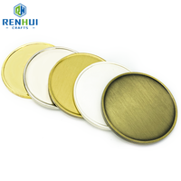 Pas de minimum de petite commande 40MM 4CM or argent laiton personnalisé gravure Laser Logo métal défi pièce vierge