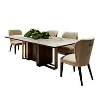 Ensemble table à manger ronde de luxe 12 places en marbre design en métal