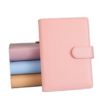 A5A6 PU cahier à feuilles mobiles classeur Macaron planificateur de calendrier manuel grand livre litchi motif 6 anneaux cadeaux pour enfants