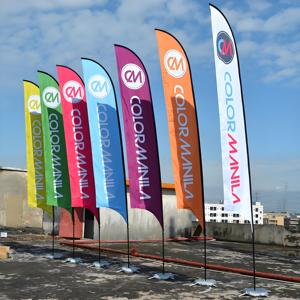 Drapeaux de plage personnalisés de 3m/3.5m | Drapeaux de bannière volants en polyester portables extérieurs Impression par sublimation de colorant polychrome - Product Image 1