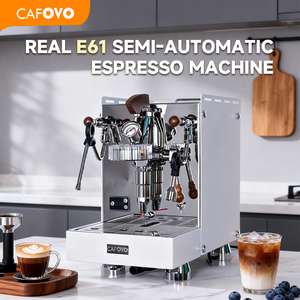 Máquina <span class=keywords><strong>de</strong></span> Café Espresso Semiautomática Comercial <span class=keywords><strong>de</strong></span> Acero Inoxidable con Calderas Dobles, Cabezal E61 y Vaporizador <span class=keywords><strong>de</strong></span> Leche - Product Image 1