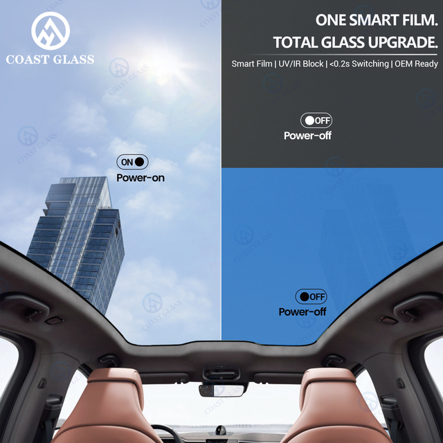 Switchable PDLC SPD Smart Window Tint Car Window Sunroof UV Proof 99.9% UV 85% IR Heat Control Tesla Model 3 Y