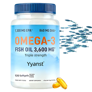 Complément alimentaire oméga-3 triple force OEM/ODM pour la santé cardiaque et la fonction cérébrale, huile de poisson végétalienne en gélules pour adultes, échantillon gratuit - Product Image 1