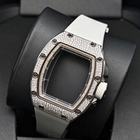 Luxuriöse 7201 Automatik-Chronograph-Uhr mit Diamantenbesatz, leichtem Titanlegierungsgehäuse und Skelett-Zifferblatt. Exquisites Geschenk.