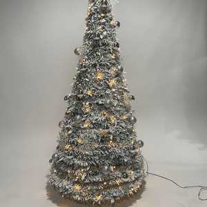Elegante Árbol de Navidad de Mesa con Luces LED Solares, Adornos Beige, Diseño Minimalista de Lujo, Centro de Mesa Neutral Perfecto - Product Image 2