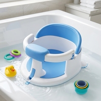 Chaise de bain pour bébé avec dossier et barre de sécurité, ventouses antidérapantes, certifiée CE, en plastique PP+TPR, pour 0-18 mois