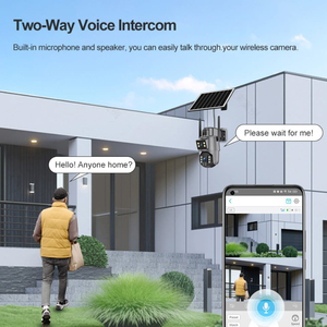 Ubox 야외 스마트 CCTV 카메라 방수 듀얼 렌즈 투광 조명 PIR 동작 감지 야간 투시경 사이렌 알람 양방향 4G LTE - Product Image 4