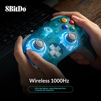 8BitDo Ultimate 2 Wireless Controller TMR Joystick untuk Windows10/11/Android dengan Warna Biru Transparan