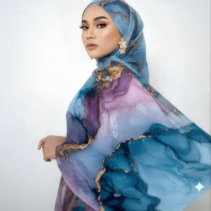 ผ้าคลุมศีรษะมุสลิมลายจุดพิมพ์ลายสำหรับสุภาพสตรี ผ้าวิสโคสนุ่มหรูหรา ขายส่ง - Product Image 1