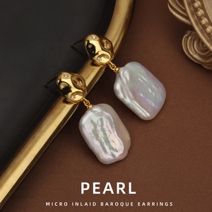 Original S925 925 Silver Freshwater Pearl Jewelry Irregular Baroque Pearl <strong>Earrings</strong> <strong>Beautiful</strong> Fine Jewelry for <strong>Girls</strong> - Product Image 2