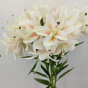 Huis-En Bruiloftdecoratie Kunstmatig Plastic Leliestengels Bloemstuk & Boomplant Voor Decoraties - Product Image 4