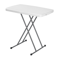 Table pliante blanche en plastique de 30 pouces pour l'intérieur, l'extérieur, la cuisine ou le camping, les barbecues et les pique-niques