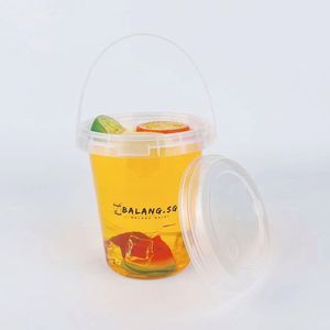 Wholesale CHUANGMEI Disposable Single Wall <b>Plastic</b> Fruits Container 32 oz <b>Drinking</b> Buckets <b>Cups</b> with Lid Silk Screen Printing - Product Image 2