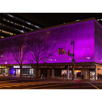 P15 P20 P25 extérieur étanche Transparent verre Led rideau affichage bande maille écran vidéo mur pour la publicité de bâtiment