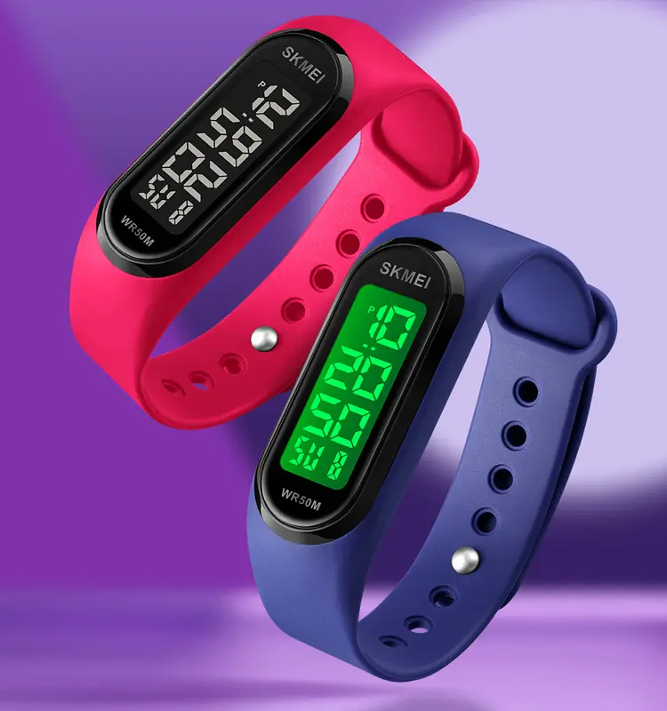skmei 1666 LED digital watch touch screen simple design sport LED bracelet men