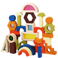 Bloques de Construcción Creativos Montessori para Bebés, Juguetes Educativos de Apilamiento y Equilibrio para Niños, Bloques de Madera de Arcoíris