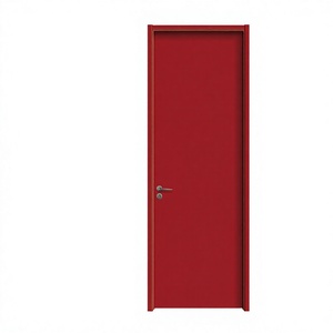 Puerta Interior de Madera Maciza Roja, Diseño Minimalista, Apertura Manual, Superficie Acabada, Puerta de Una Hoja - Product Image 2
