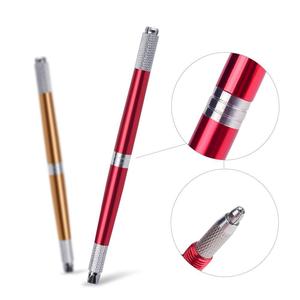 Pluma de mano de niebla de cejas semipermanente de doble cabeza, pluma Microblading Manual para tatuaje de bordado de labios de cejas 3D - Product Image 3