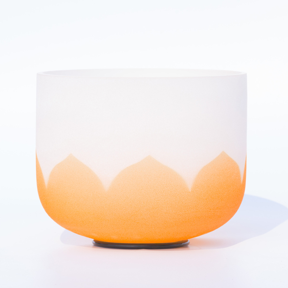 Недорогая заводская цена цветная матовая кварцевая Хрустальная Поющая чаша оранжевый Лотос аксессуар самый конкурентоспособный