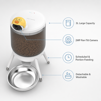 Distributeur automatique de nourriture pour animaux de compagnie intelligent USMILEPET avec caméra, 3L, WiFi, distribution programmée pour chiens et chats de petite taille, utilisation intérieure à domicile