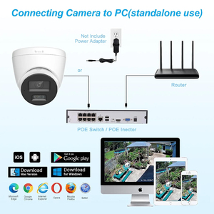 4MP Hybrid Light Turret POE <strong>Camera</strong> Smart Color Night Vision <strong>Wired</strong> <strong>Security</strong> <strong>Camera</strong> Outdoor with Microphone IP67 Weatherproof 512G - Product Image 6