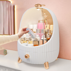 Boîte de rangement cosmétique en plastique PP anti-poussière avec lumière LED en forme de pingouin mignon pour tiroir de salle de bain - Product Image 5