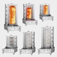 Machine à shawarma au gaz professionnelle Libermann, machine à kebab vertical automatique, machine à shawarma avec 4 brûleurs