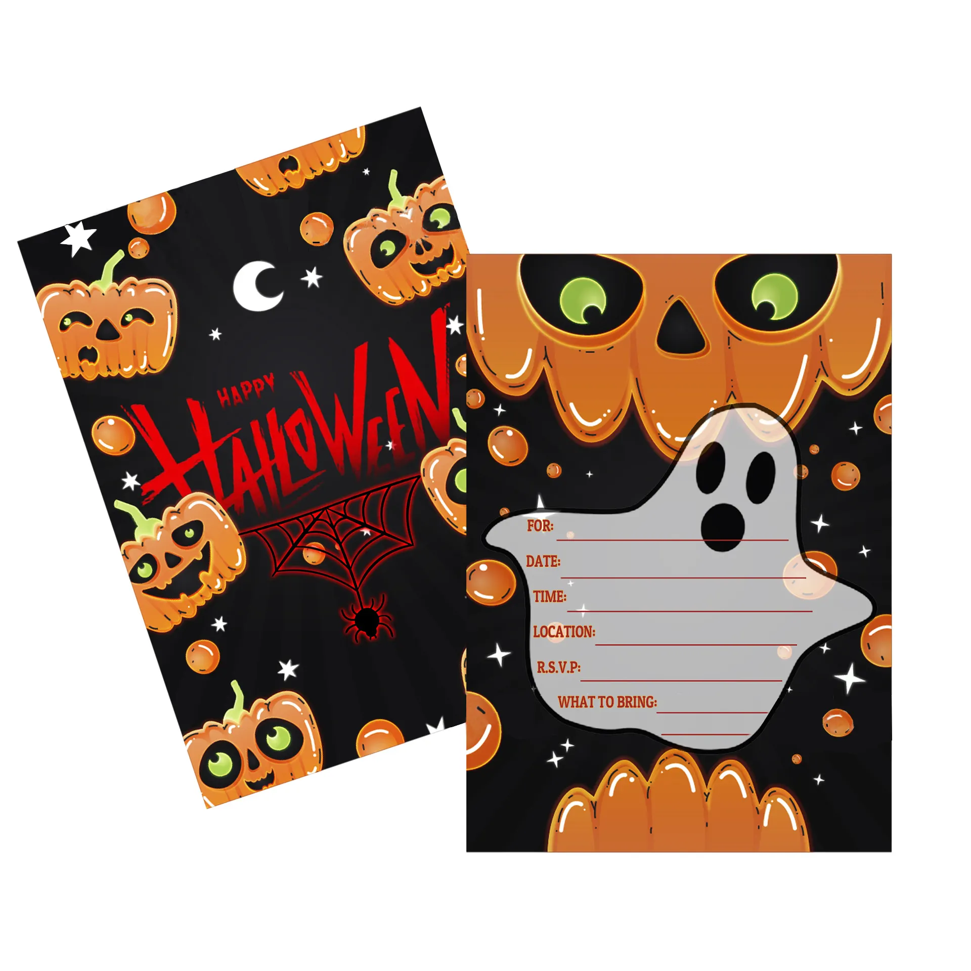 12 pçs Cartão postal de Halloween Cartão de visita Convite de Cartão de Impressão para Crianças Presentes do Festival