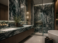 Dalle de granit vert Lapponia poli pour revêtements muraux de luxe, comptoirs et projets d'aménagement intérieur d'hôtels