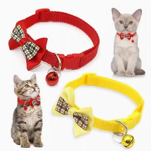 Collier pour chat en gros – Colliers réglables en nylon à dégagement rapide avec nœud papillon mignon et clochette – Collier de sécurité pour chat - Product Image 2