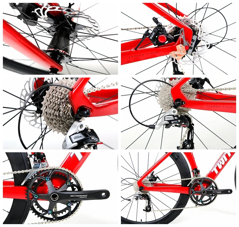 2022TWITTER road bicycle R5 RS-24 speed disc brake carbon fiber road bike with carbon wheel carbon handle bicicleta gravel bike