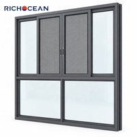 Fenêtres coulissantes horizontales en aluminium imperméable RICHOCEAN, insonorisées, à double vitrage, avec moustiquaire