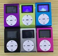 Mini lecteur MP3 avec écran / carte TF (non incluse) Clip métallique Walkman étudiant Cadeau Vente en gros Écouteurs USB 3,5 mm Enregistreur vocal