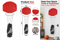 Panier de basket métallique suspendu 2-en-1 réglable pour porte avec panier à linge intégré