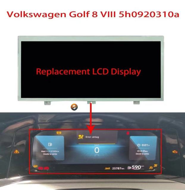 New TJ123NP01CA/LAJ123T001A for Golf 8 Speedometer LCD Maintenance Part 10.25 Size