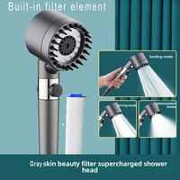 Cabezal de ducha de pared con filtro presurizado de efecto lluvia intensa, moderno y minimalista, con acabado galvanizado, para uso transfronterizo